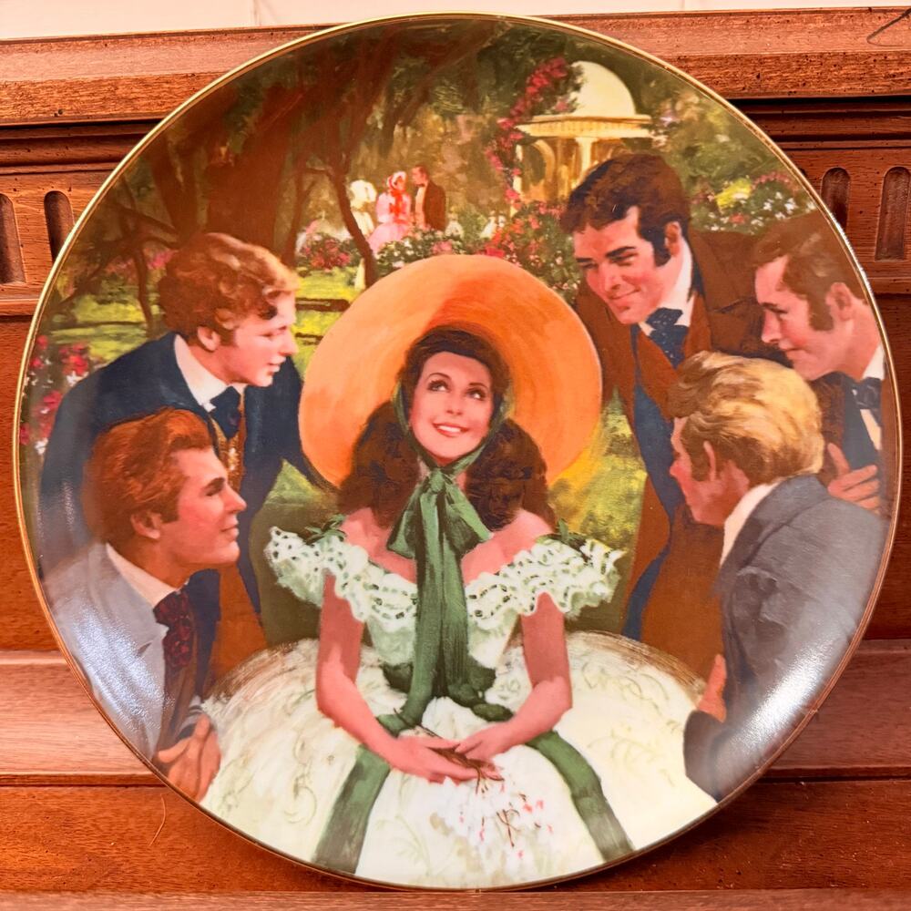 1988 Gone With the Wind “Scarlett and Her Suitors” Collector Plate, W.S. George
